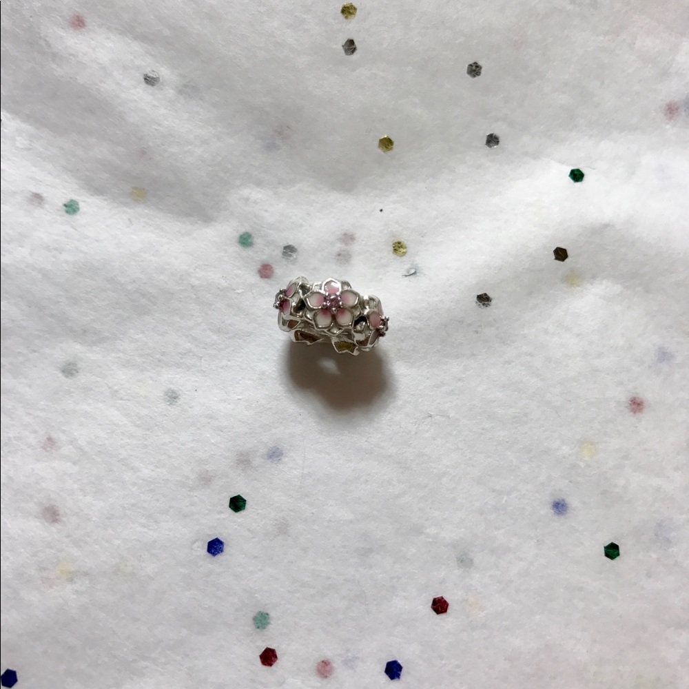 Pink Floral Pandora Charm