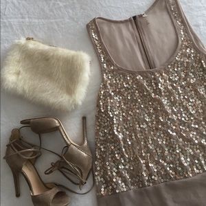 SALE!! Willow & Clay sequin sheer tank top