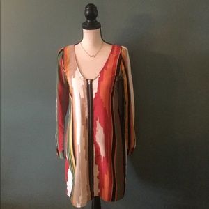 A long sleeved multicolor dress