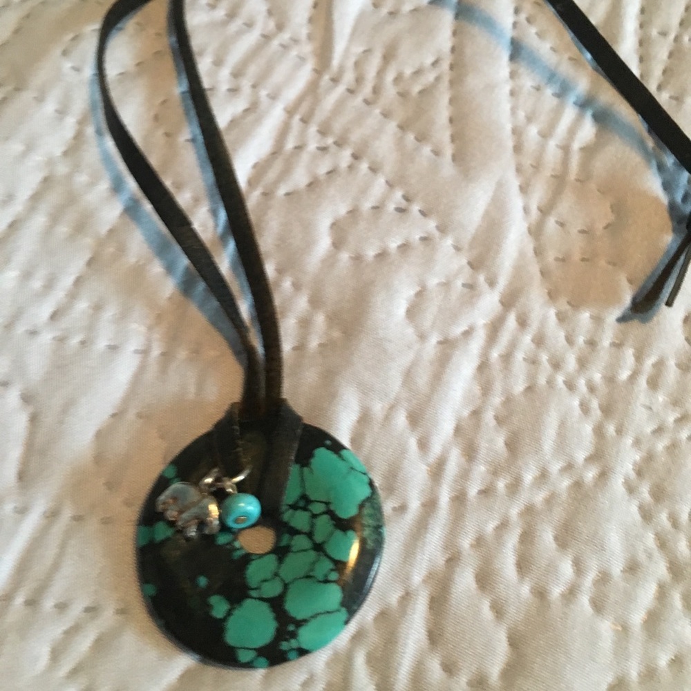 Necklace with turquoise.