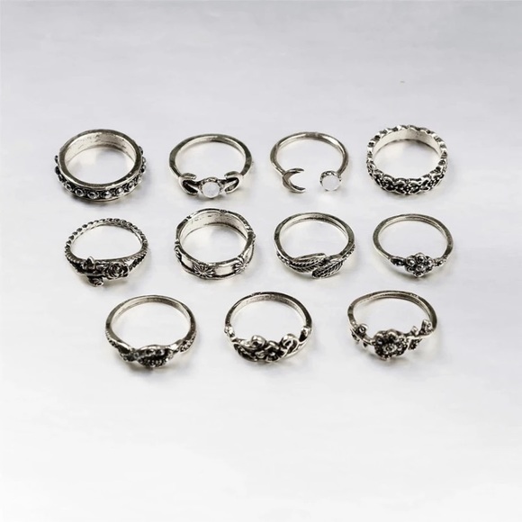 !!LAST ONE!! 11 Piece Boho Midi Ring Set - Picture 2 of 6
