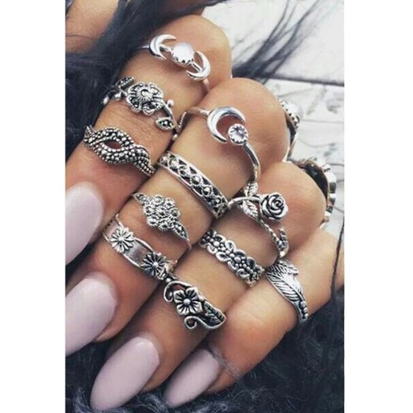 !!LAST ONE!! 11 Piece Boho Midi Ring Set - Picture 3 of 6