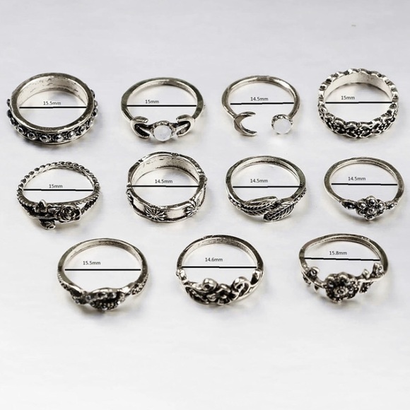 !!LAST ONE!! 11 Piece Boho Midi Ring Set - Picture 5 of 6