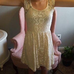 Lacey floral cream dress