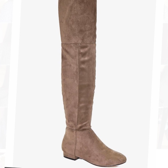 Shoes - Taupe over the knee boots