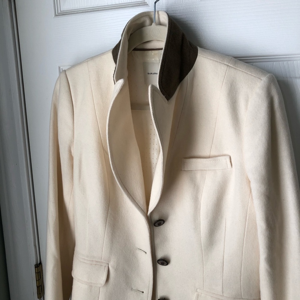 Banana Republic Winter White Wool Blazer