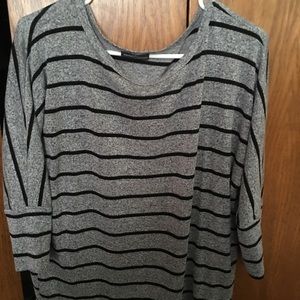 Gray and black blouse