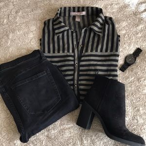 Semi-sheer striped blouse, Forever 21, size S