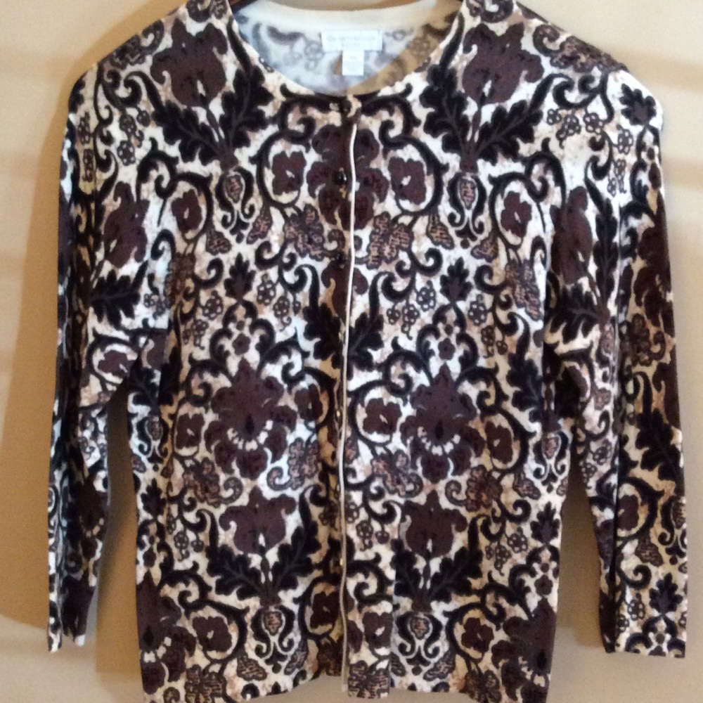 Brown and Black paisley cardigan