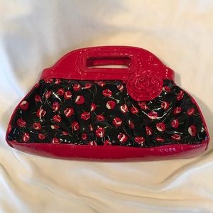 Vera Bradley purse black and red roses