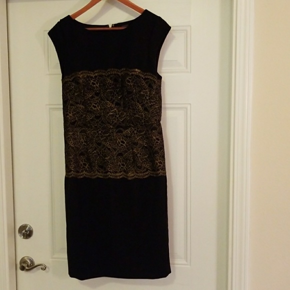 The Limited Dresses & Skirts - Black and Gold Lace Dress - Size 12