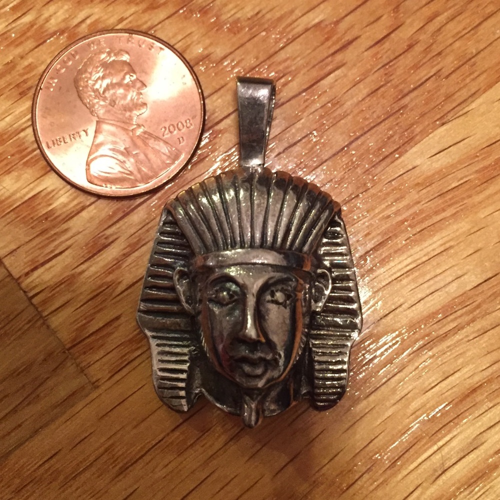 Silver Egyptian Pharoah head slide