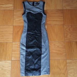 Beautiful Form Fitting Dress with Leather Detail