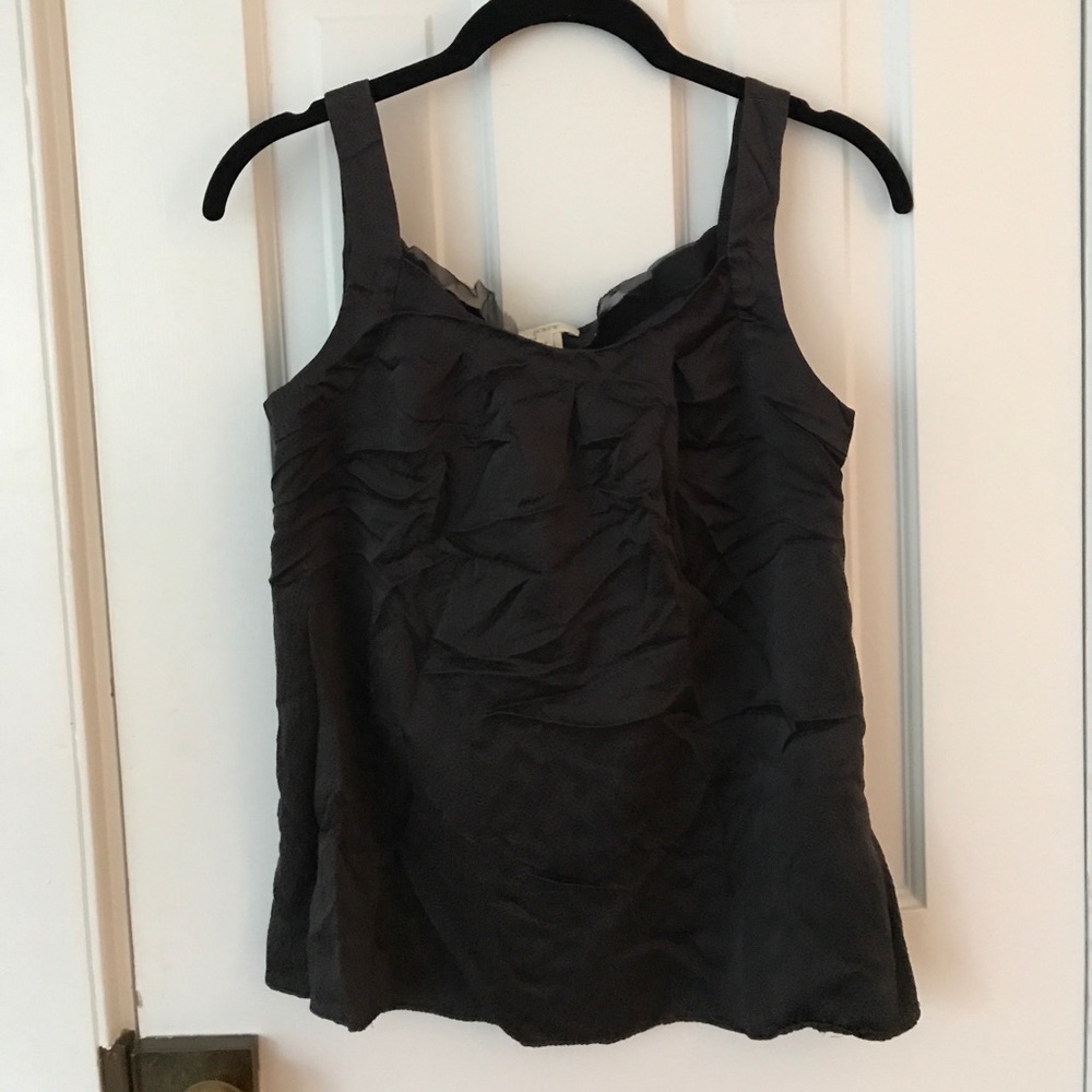 J. Crew Charcoal Silk Shell Tank