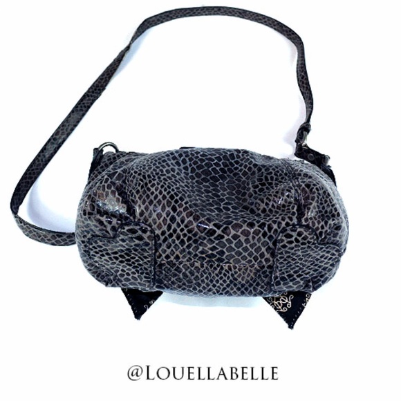 Jessica Simpson Snakeskin Buckle Bow Crossbody Bag - Picture 5 of 5