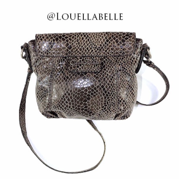 Jessica Simpson Snakeskin Buckle Bow Crossbody Bag - Picture 3 of 5
