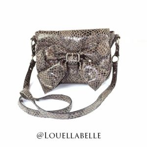 Jessica Simpson Snakeskin Buckle Bow Crossbody Bag