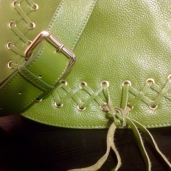 Violetta Handbags - NWOT - VIOLETTA - Green Pebbled Leather Saddlebag