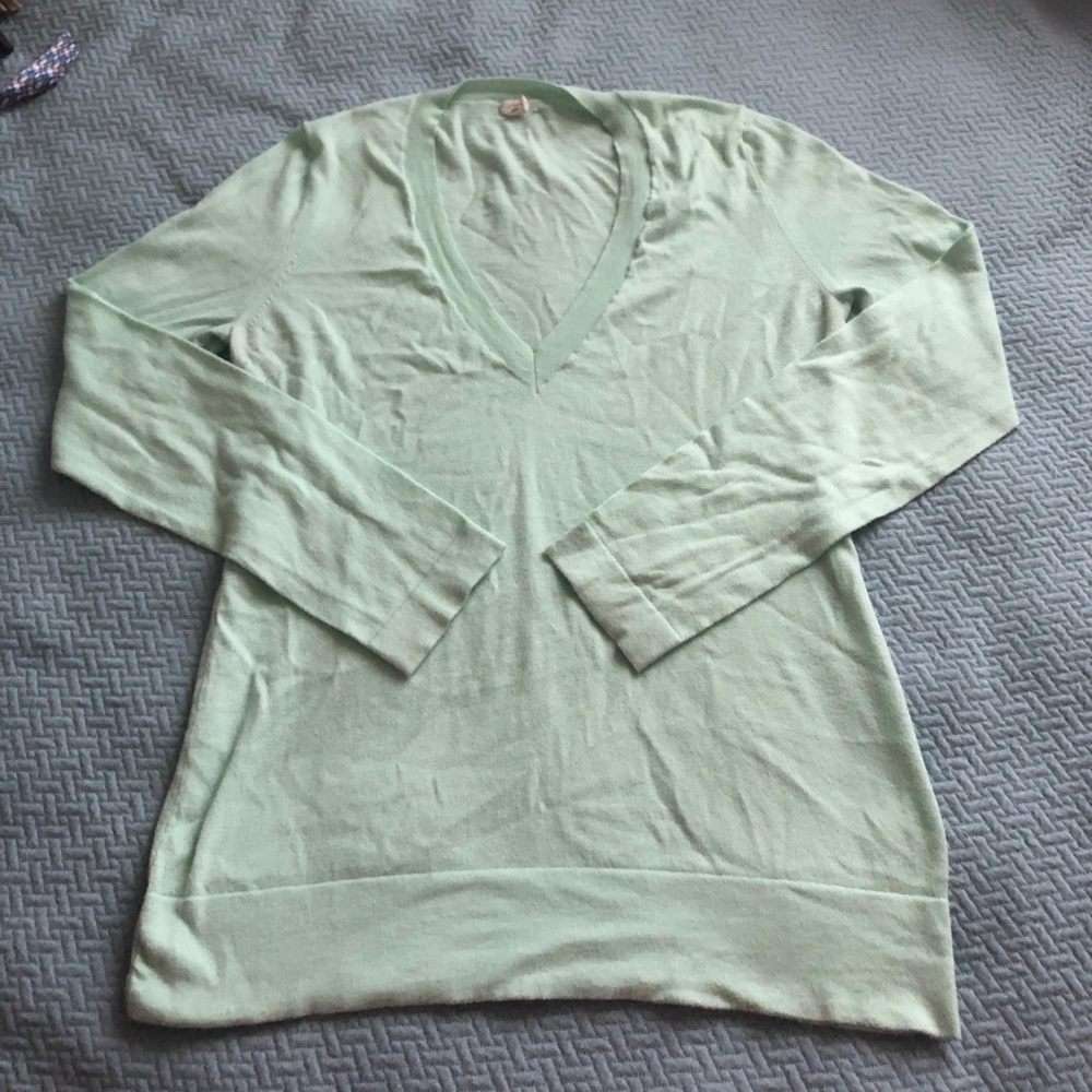 J. Crew | Mint Green V-Neck Sweater