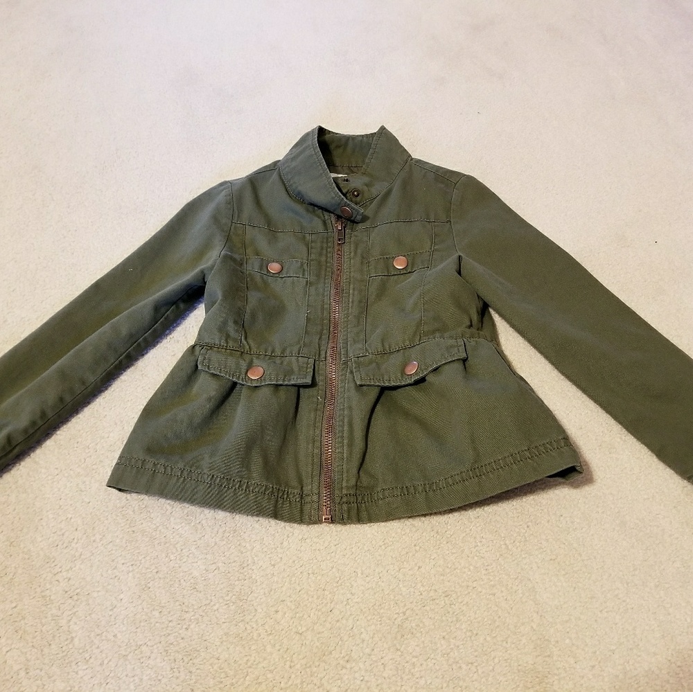 Army Green Girls Coat