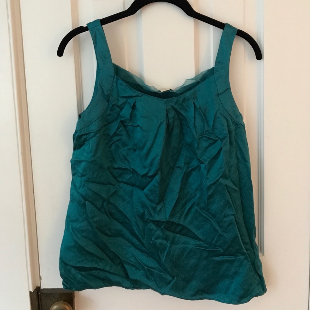 J. Crew Teal Silk Shell Tank