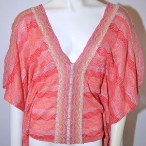 Small Anthropologie Cecilia Prado Coral Red Top