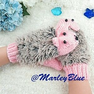 Cute Critter  Adult Mittens Pink