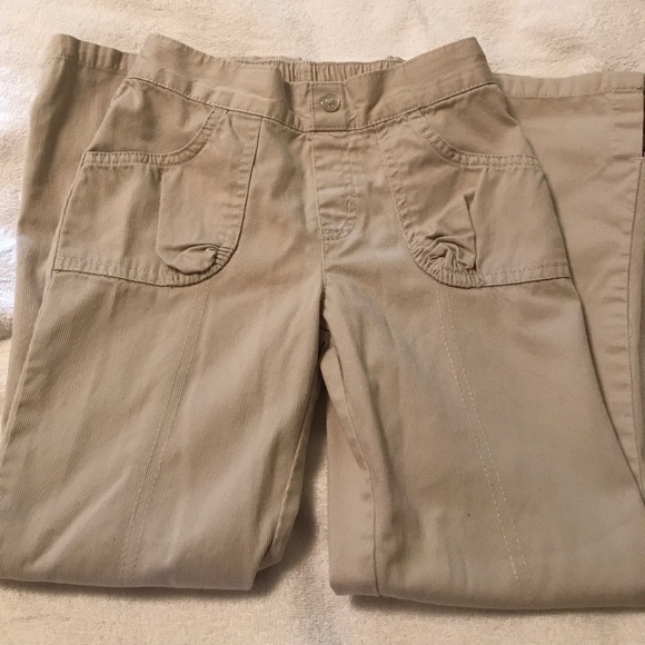 Girls khaki bootcut pants 100% Organic Cotton Sz 6 - Picture 1 of 5