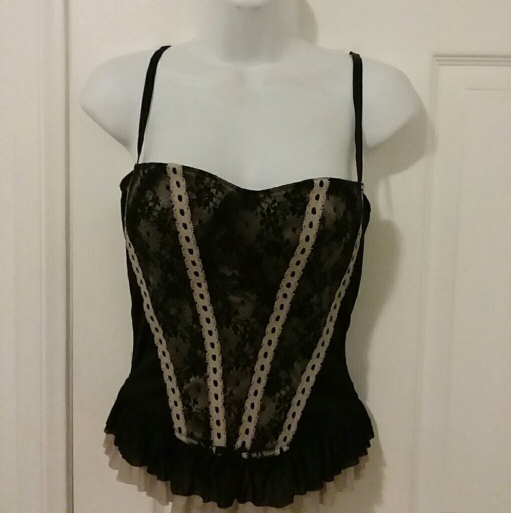 Beautiful Soft Pink and Black Bustier