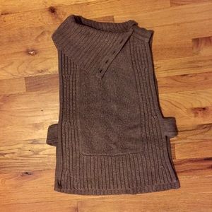 Sweater Vest with Button up Funnel Neck
