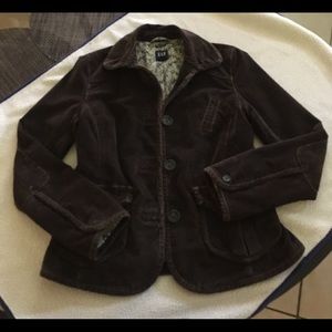 Gap chocolate brown corduroy blazer sz 6