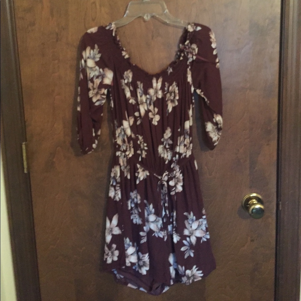 Floral Maroon Romper