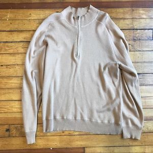Tan Merona Cashmere Quarter Zip Sweater
