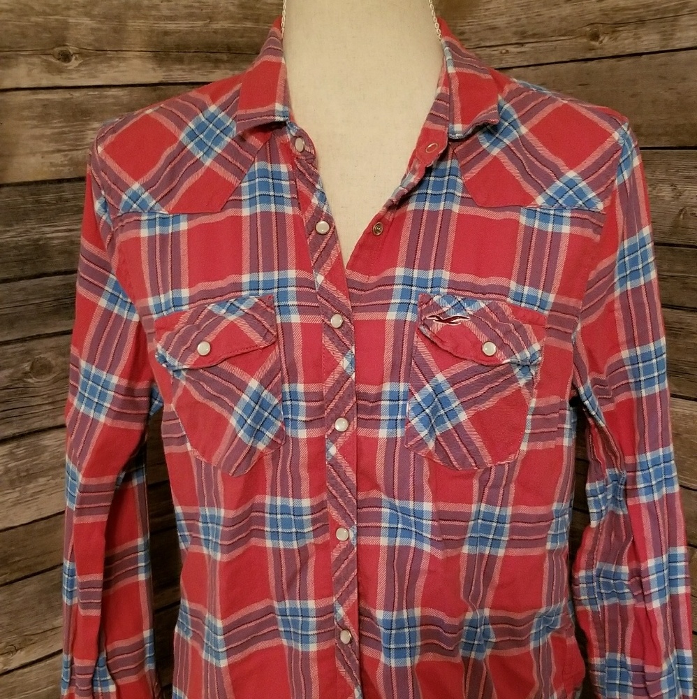 Hollister flannel plaid shirt
