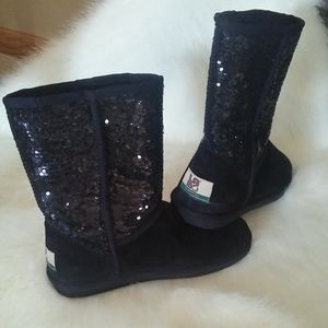 LAMO boots black suede with sequins