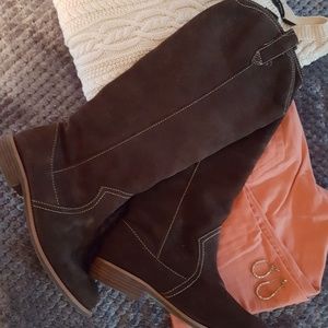 Tall suede brown boots