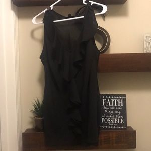 Black ruffled blouse