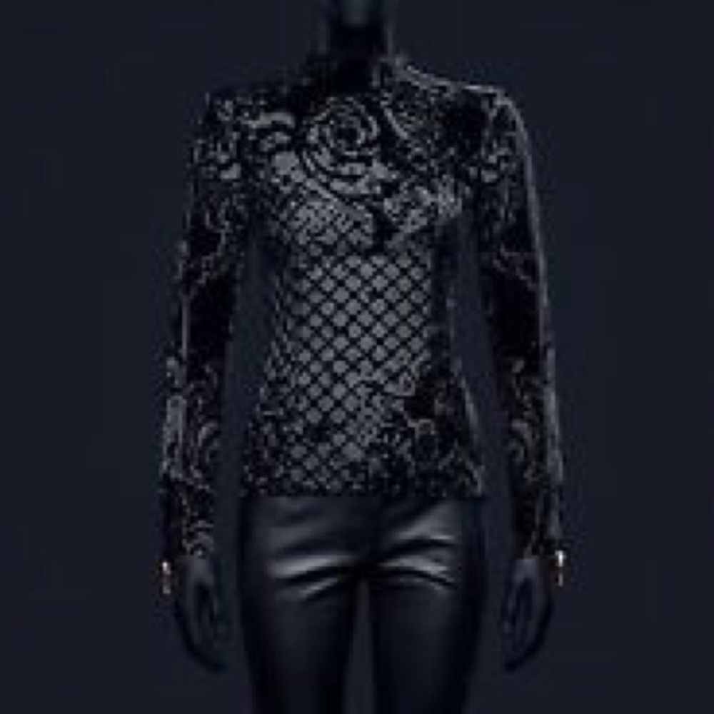 Black balmain x H&M blouse