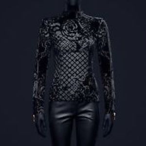 Black balmain x H&M blouse