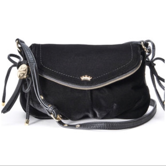 Juicy Couture Black Velour Crossbody Bag - Small - Picture 2 of 5