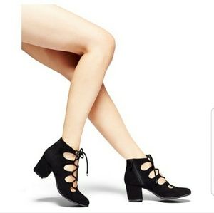 Lace Up Faux Suede Pumps