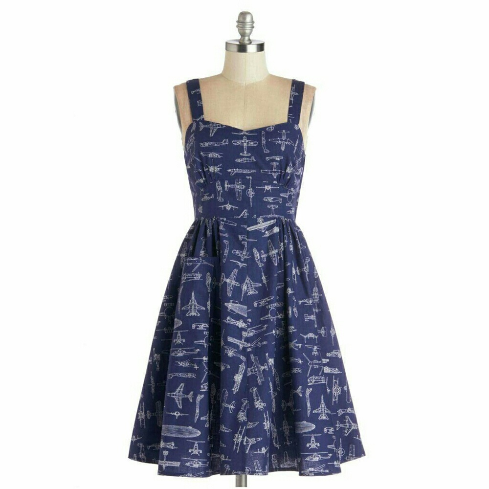Modcloth "On a Barrel Roll" dress- airplane print!