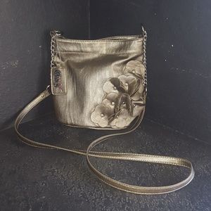 Carlos Santana Silver Shimmer Bucket Bag