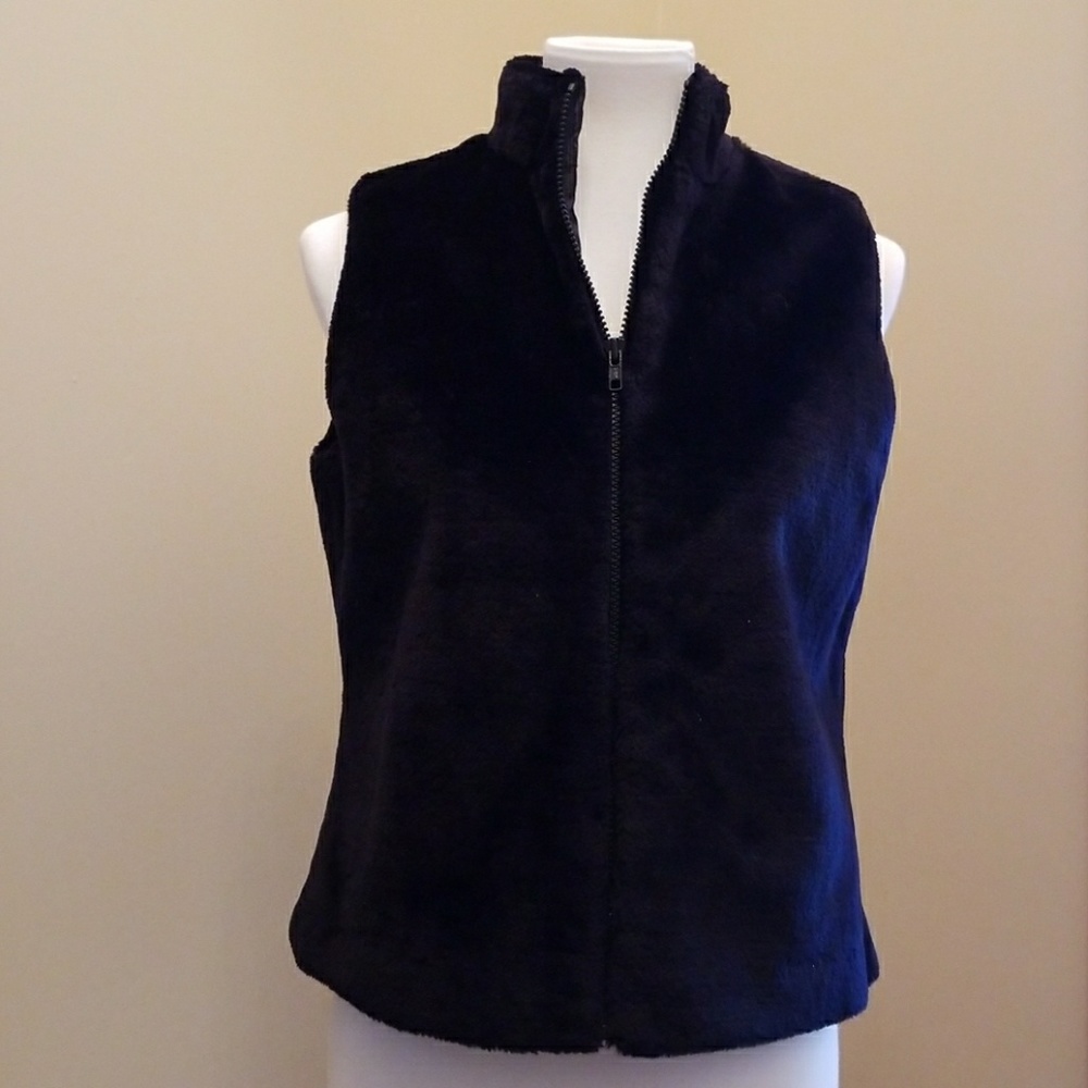 Black Faux Fur Vest