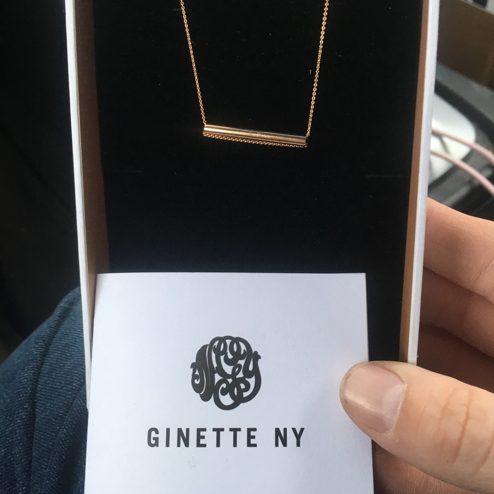 Ginette NY Rose Gold Straw Bracelet