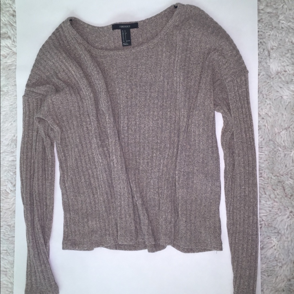 Forever 21 Tan long sleeve knit top - Picture 3 of 5