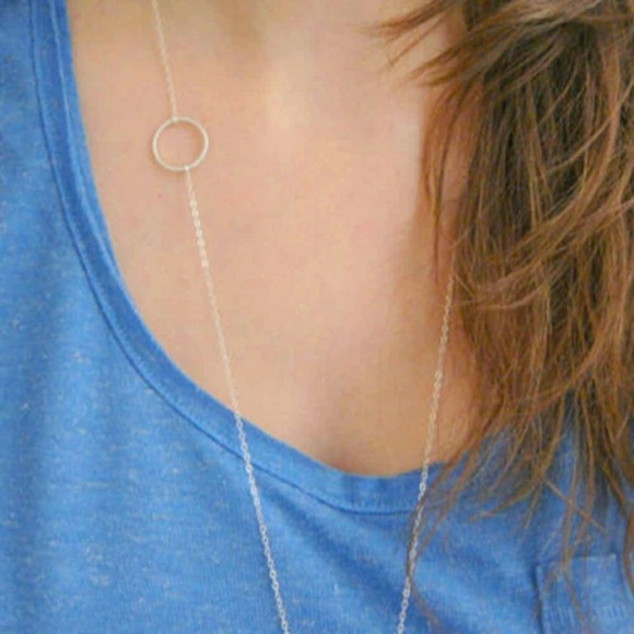 5 for $25 Long Bar Circle Necklace - Picture 3 of 7