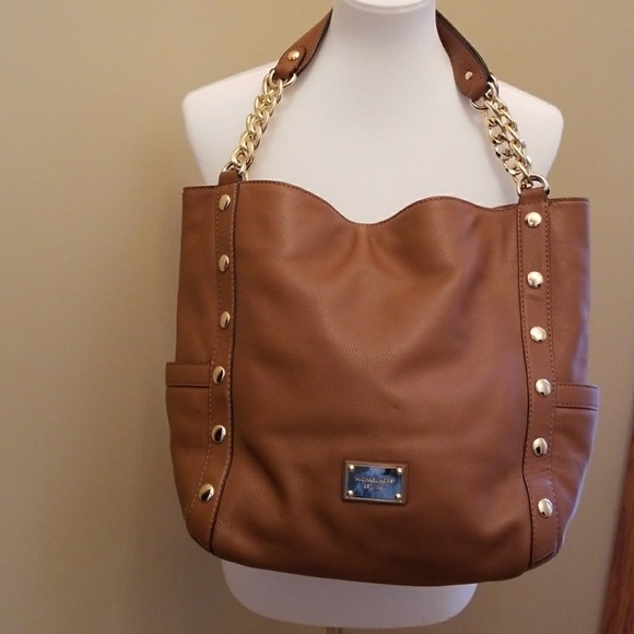 ๐ Michael Kors Brown Leather Tote Shoulder Bag - Picture 1 of 5
