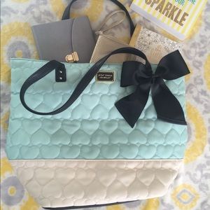 Betsey Johnson Mint Green Heart Tote
