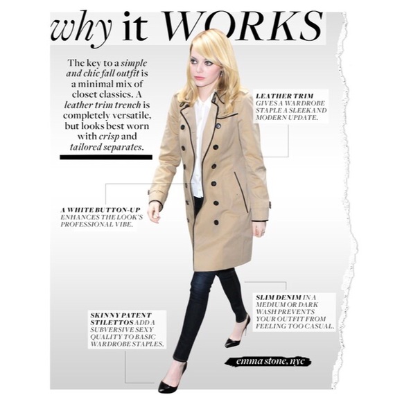 SOLD - Contrast Trim Trench Coat - Picture 5 of 8